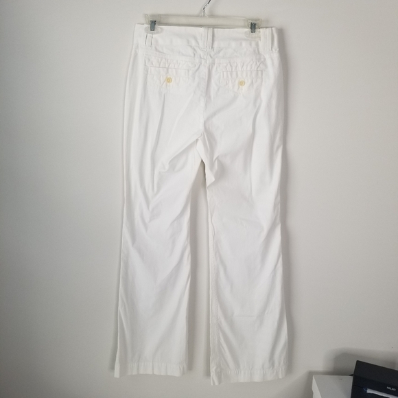 Banana Republic Martin Fit Flared Leg Cotton White Pant Stretch Size 4 - Picture 8 of 15